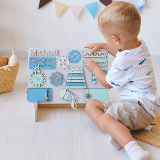 Toddler Busy Board "Turquoise"